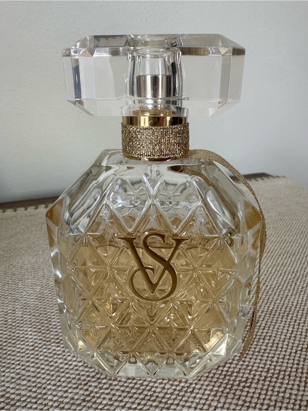 Victoria's Secret Gold Clear Faceted Perfume Bottle